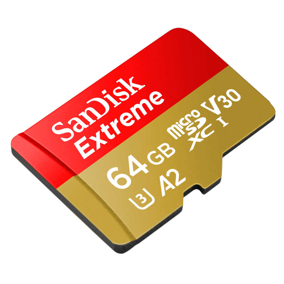 SanDisk Extreme R170/W80 microSDXC 64GB Kit, UHS-I U3, A2, Class 10