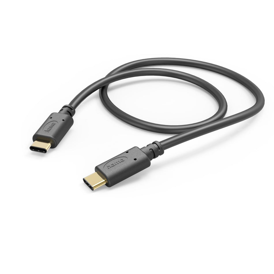 Hama Ladekabel, USB-C - USB-C, 1 m, Schwarz