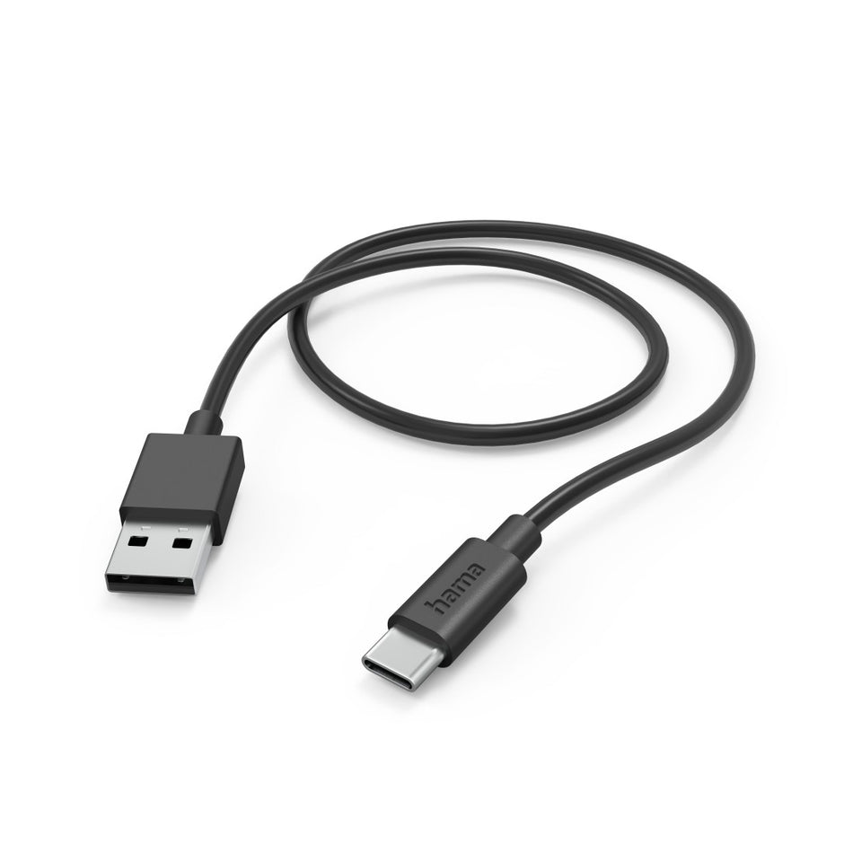 Hama Ladekabel, USB-A - USB-C, 1 m, Schwarz