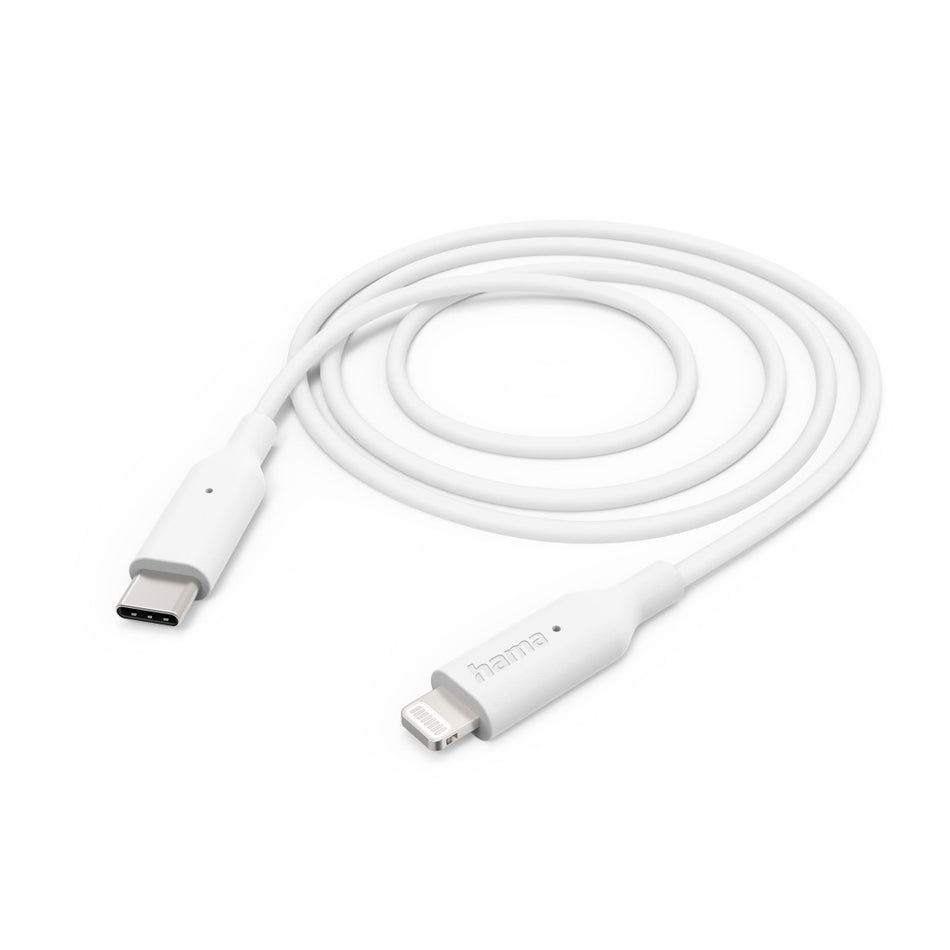 Hama Ladekabel, USB-C - Lightning, 1 m, Weiß