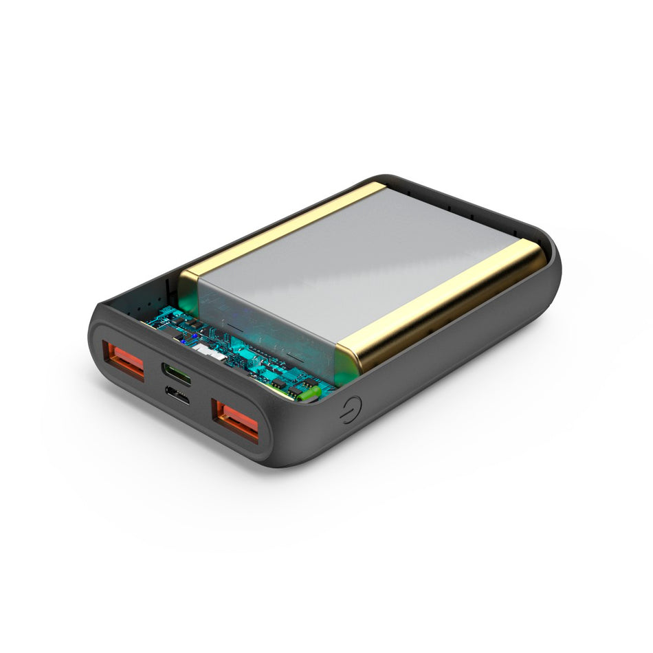 Hama Power Pack "PD10-HD", 10000mAh, 2x USB-A, 1x USB-C, für Schnellladen, Anth.