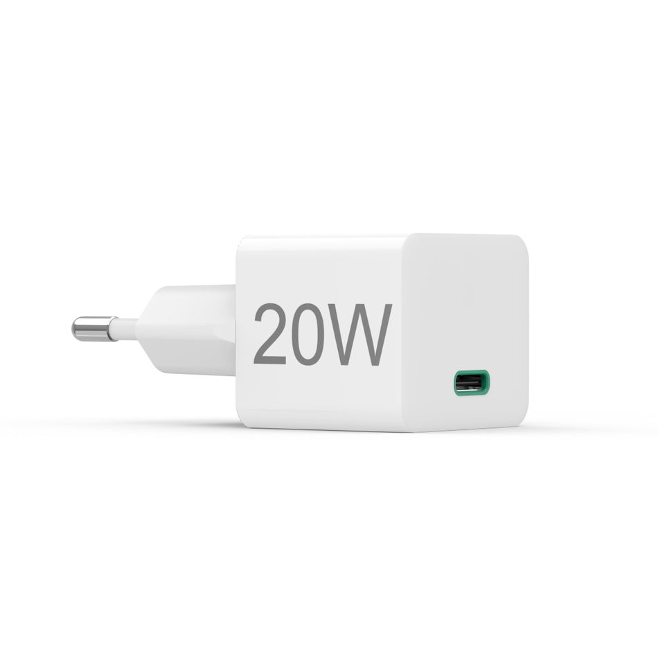 Hama Schnellladegerät USB-C, PD/Qualcomm®, Mini-Ladegerät, 20 W, Weiß