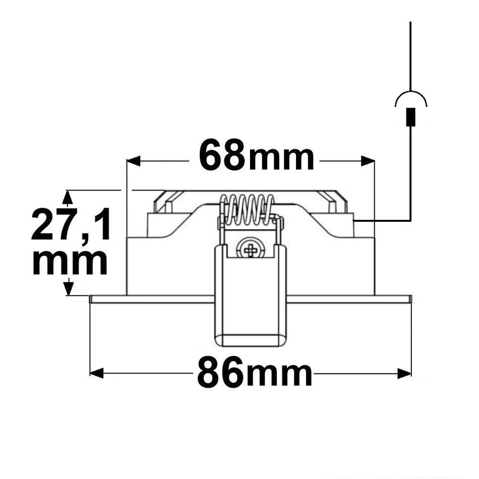 LED Einbauleuchte Slim68 Alu schwarz, rund, 9W, warmweiß, DALI dimmbar