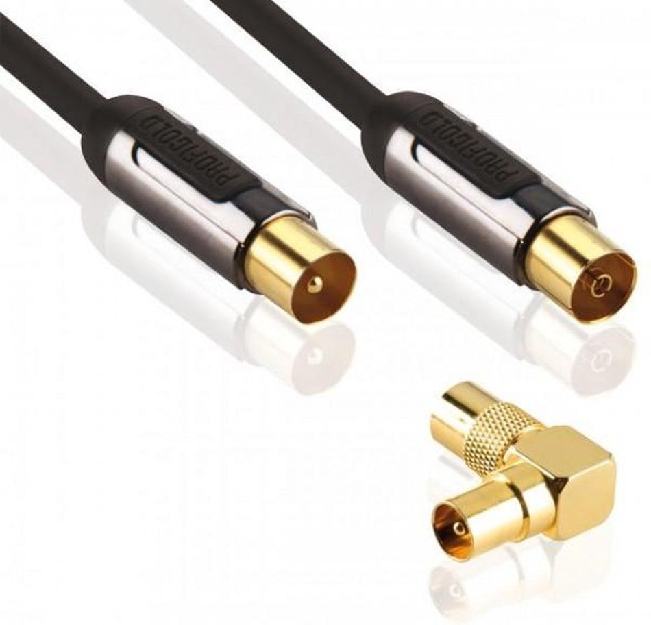Profigold PROL8703 Kabel Antenne Koaxial M/F Kontakte Golden 3M