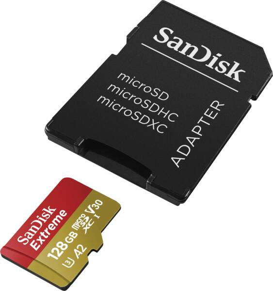 Sandisk microSDXC-Card Extreme microSDXC 128GB 190MB/s A2 V3 ( SDSQXAA-128G-GN6AA)
