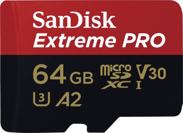 Extreme PRO microSDXC 64GB + SD Adapter + 2 years RescuePRO ( SDSQXCU-064G-GN6MA)