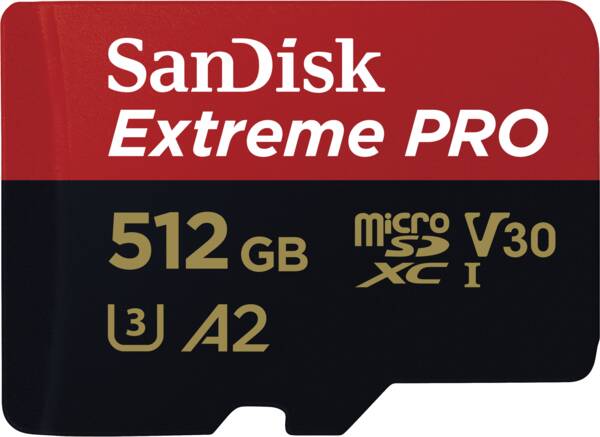 Sandisk microSDXC-Card Extreme PRO microSDXC 512GB + SD Adap (SDSQXCD-512G-GN6MA)