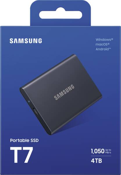 Samsung Portable SSD T7, grau, 4TB, USB-C 3.1 MU-PC4T0T