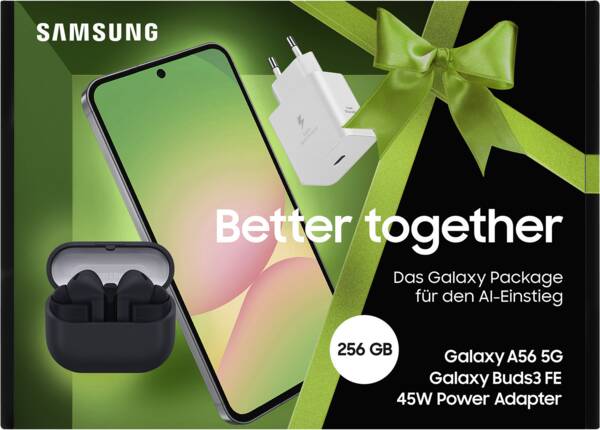 SAMSUNG Galaxy A56 5G 256GB inkl. Buds3 FE & 45W Charger