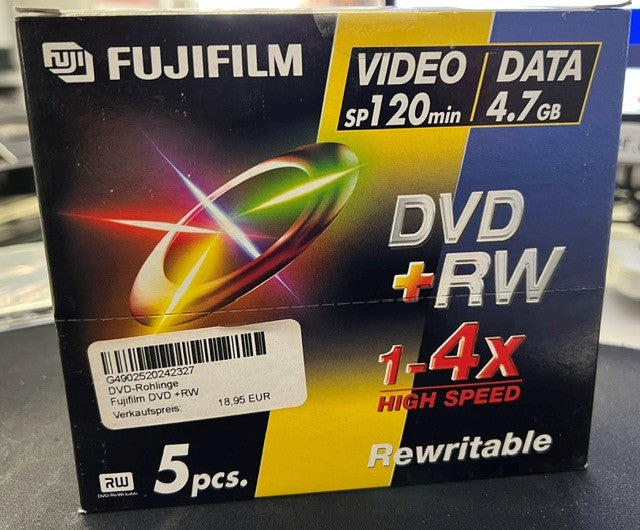 FUJIFILM DVD +RW Rohlinge (Video SP120 min / DATA 4,7 GB )