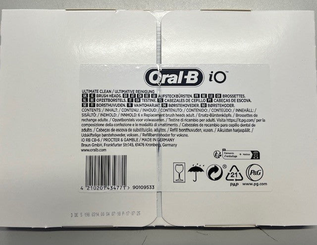 Oral-B iO Ultimative Reinigung Ersatzbürste schwarz, 6 Stück