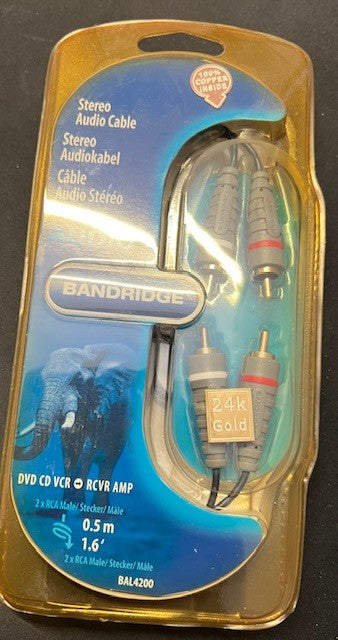 Bandridge BAL4201 - Audiokabel, Stereo, Cinch-Stecker - Cinch-Stecker, 1Meter