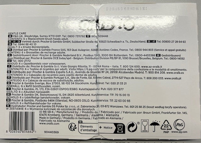 Oral-B iO Sanfte Reinigung Ersatzbürste schwarz, 6 Stück