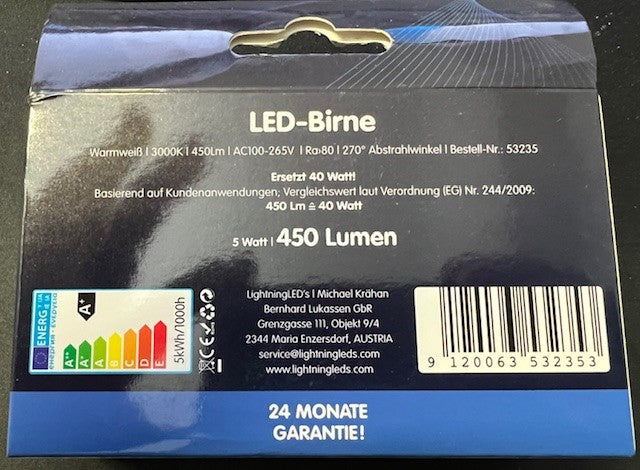 Leuchtmittel-Tropfenform-LED E14 450 lm Warmwhite