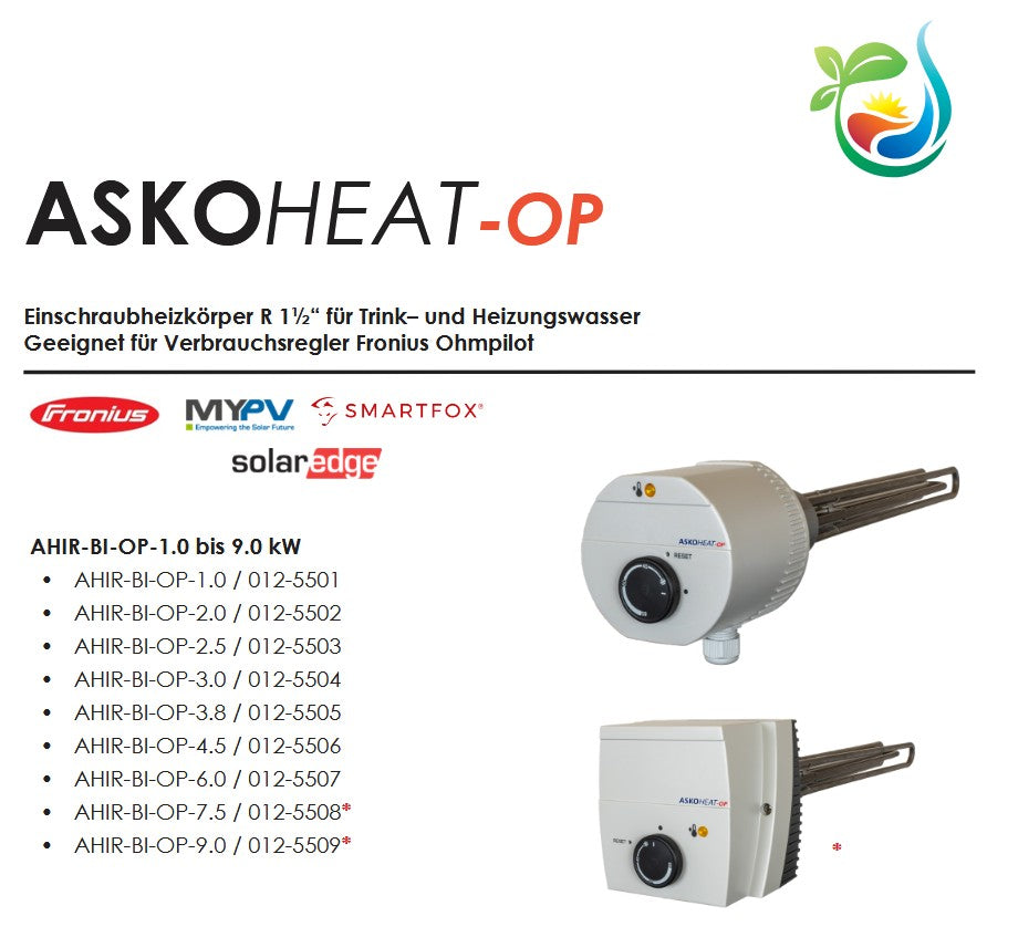ASKOMA Einschraubheizkörper 1 1/2" AHIR-BI-OP 6kw 5500100042 Ohmpilot