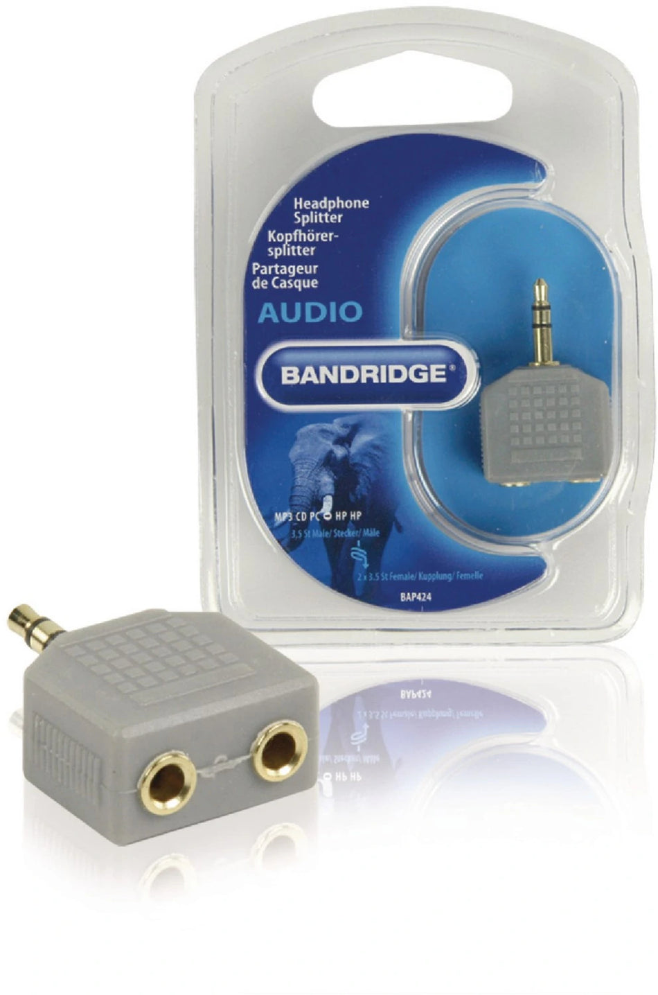 Bandrige BAP424 - Kopfhörersplitter, Gerade, 3,5-mm-Stecker - 2x 3,5 mm Buchs