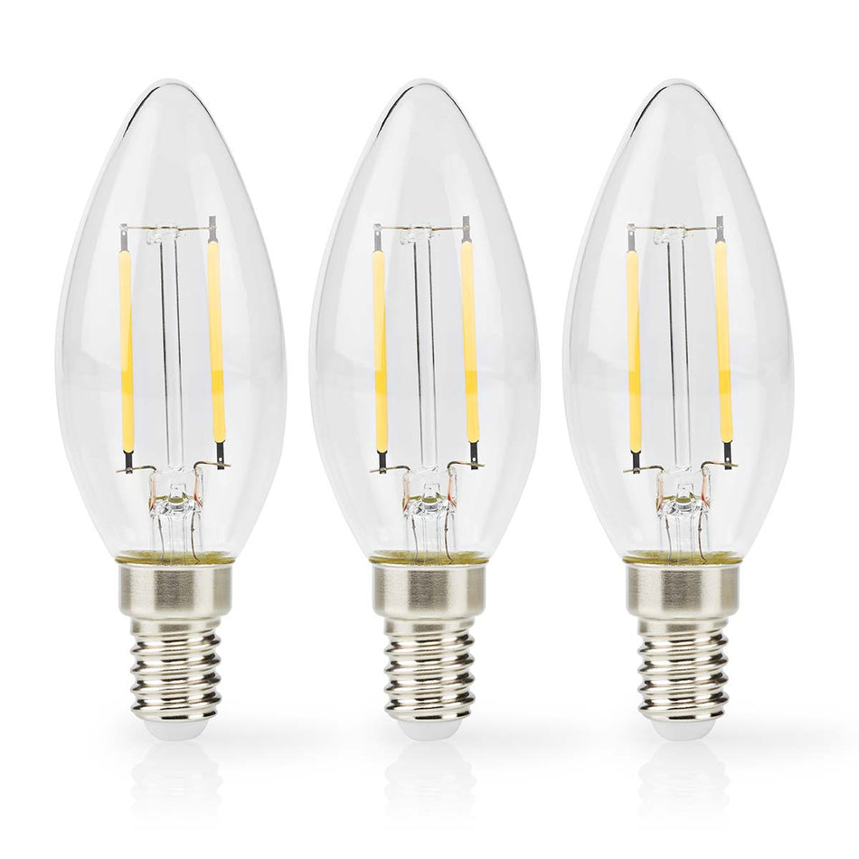 Leuchtmittel Kerzenform LED-Filament-Lampe E14 250LM 3er Pack