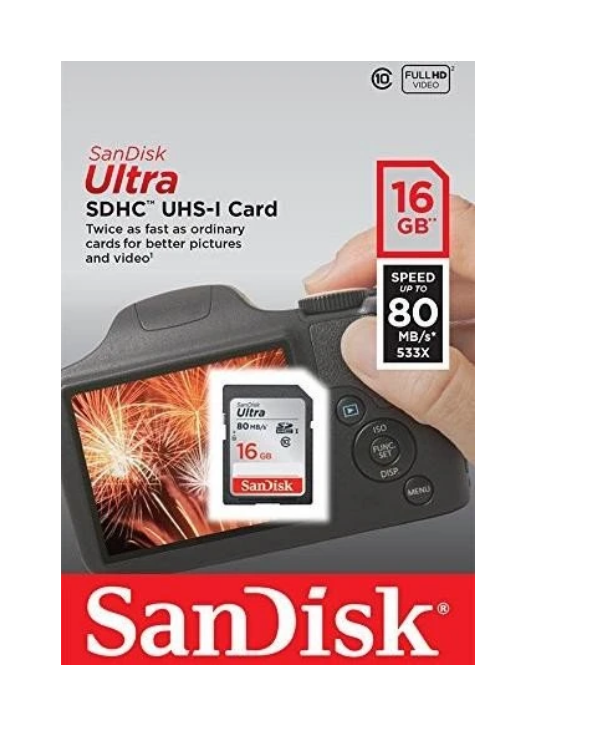 SanDisk Ultra R80 SDHC 16GB, UHS-I, Class 10 (SDSDUNC-O16G-GN6IN)